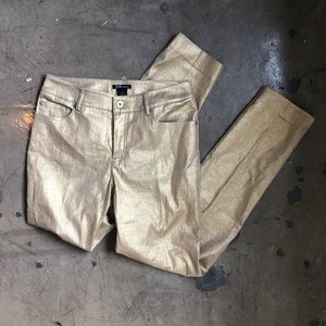 E39 by Eric Gold Metallic Snakeskin Pattern Jeans
